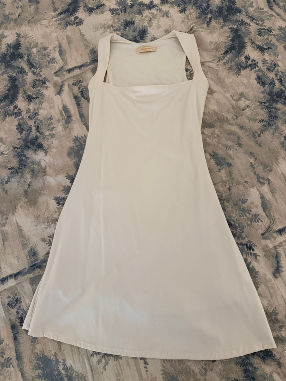 Cream Sleeveless Square-Neck A-Line Tennis 🎾 Dress